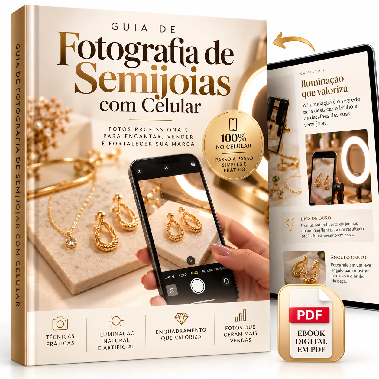 Capa do Guia de Fotografia de Semijoias com Celular