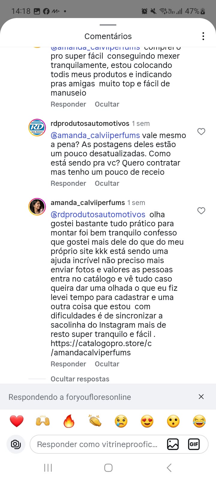 Depoimento — gostou mais do que site