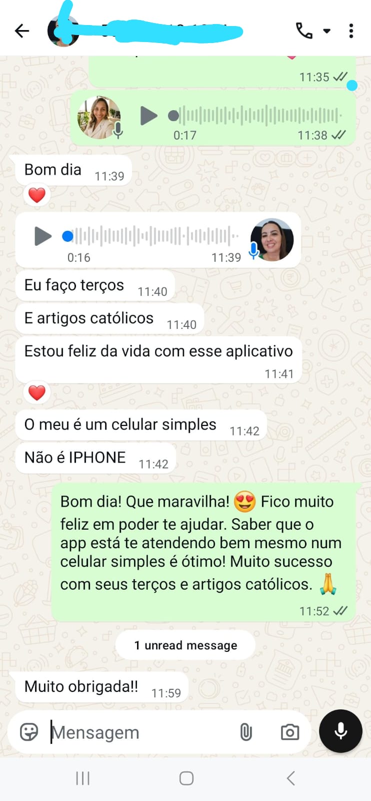 Depoimento — funciona no celular simples